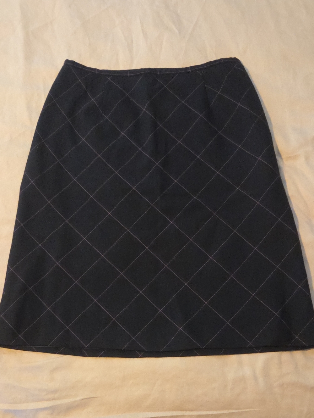 Madison & Max Black And Purple Diamond-Check A-Line Skirt